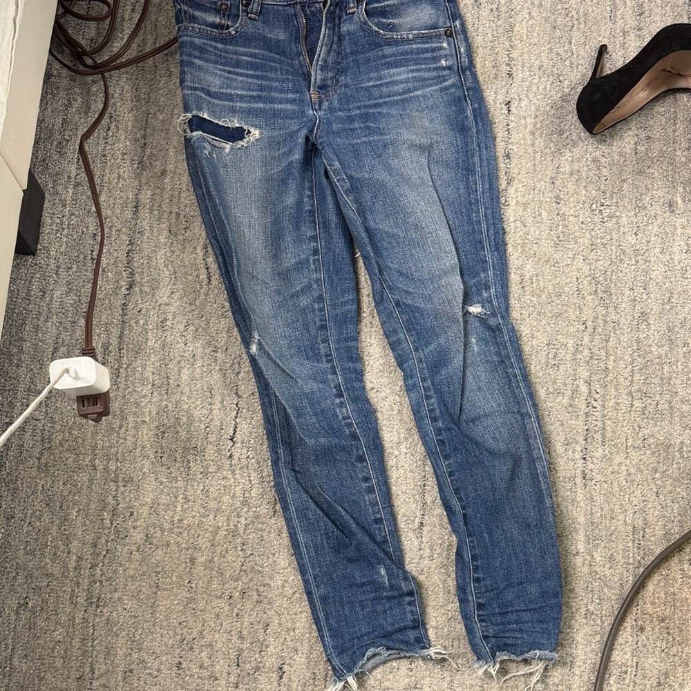 Moussy  vintage Blue Distressed Skinny Jeans